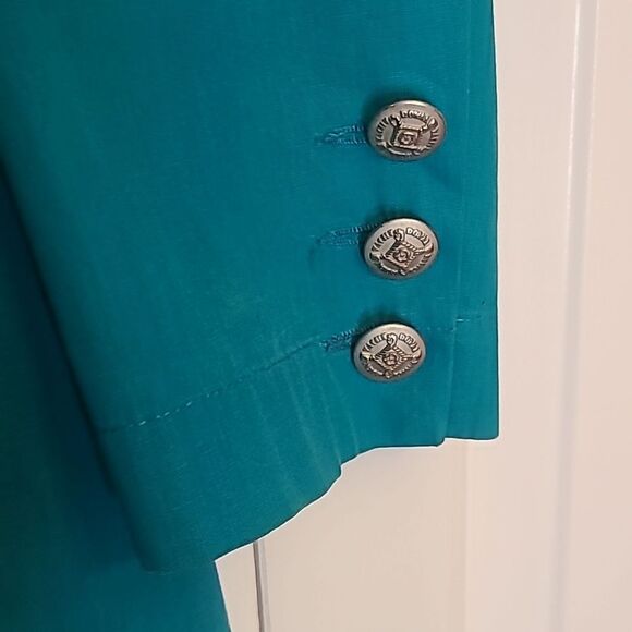 Vintage MONDI POLO CLUB BLAZER Size XS WOMEN SPORT Turquoise Blue Gold Buttons - Picture 7 of 14